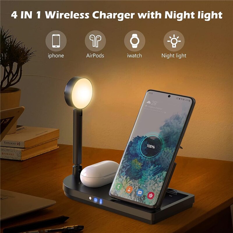 Foldable 3-in-1 Wireless Charg - Wireless Charger Watch ulasan dan harga