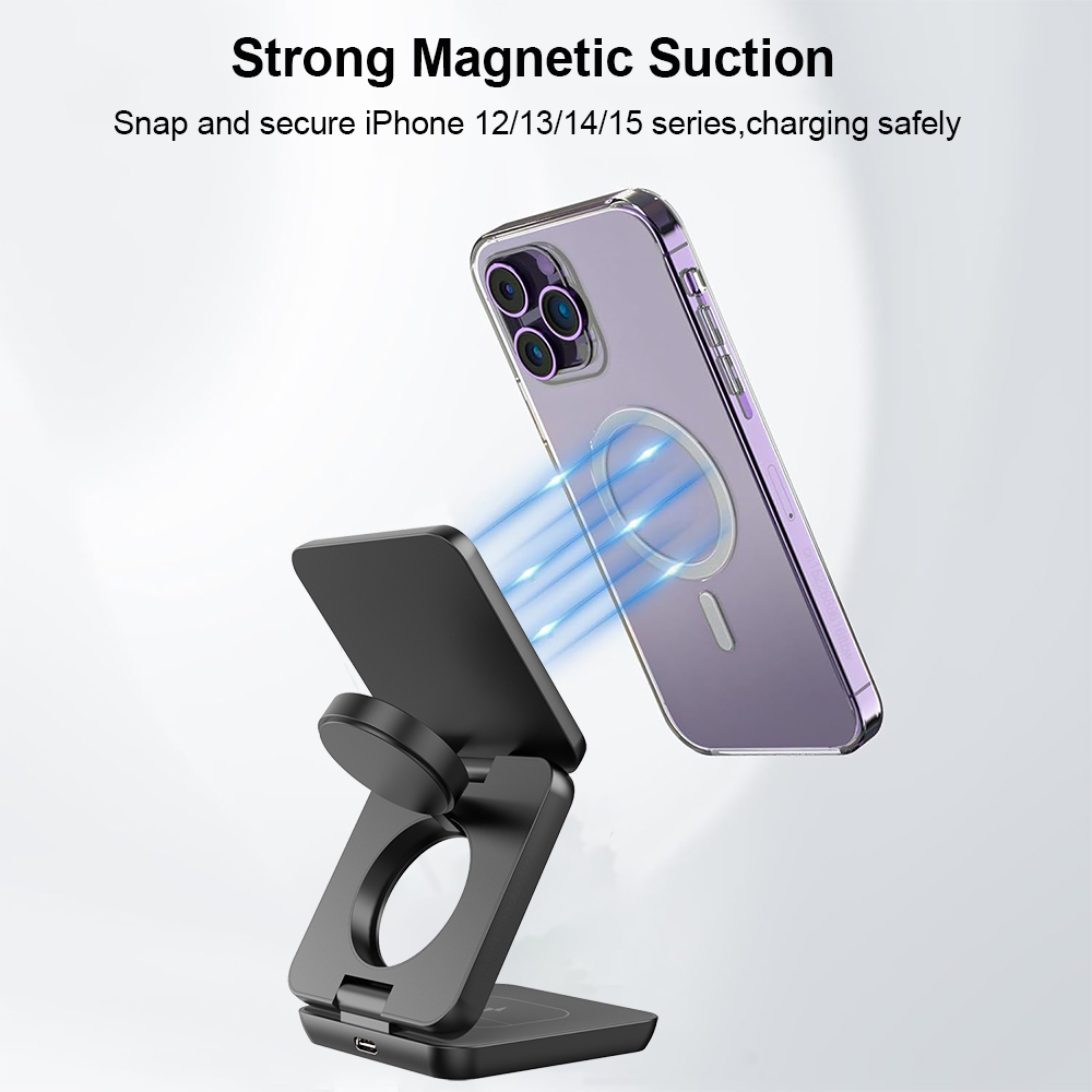 Wireless Charger 3 in 1 Foldab - Wireless Charger Watch ulasan dan harga