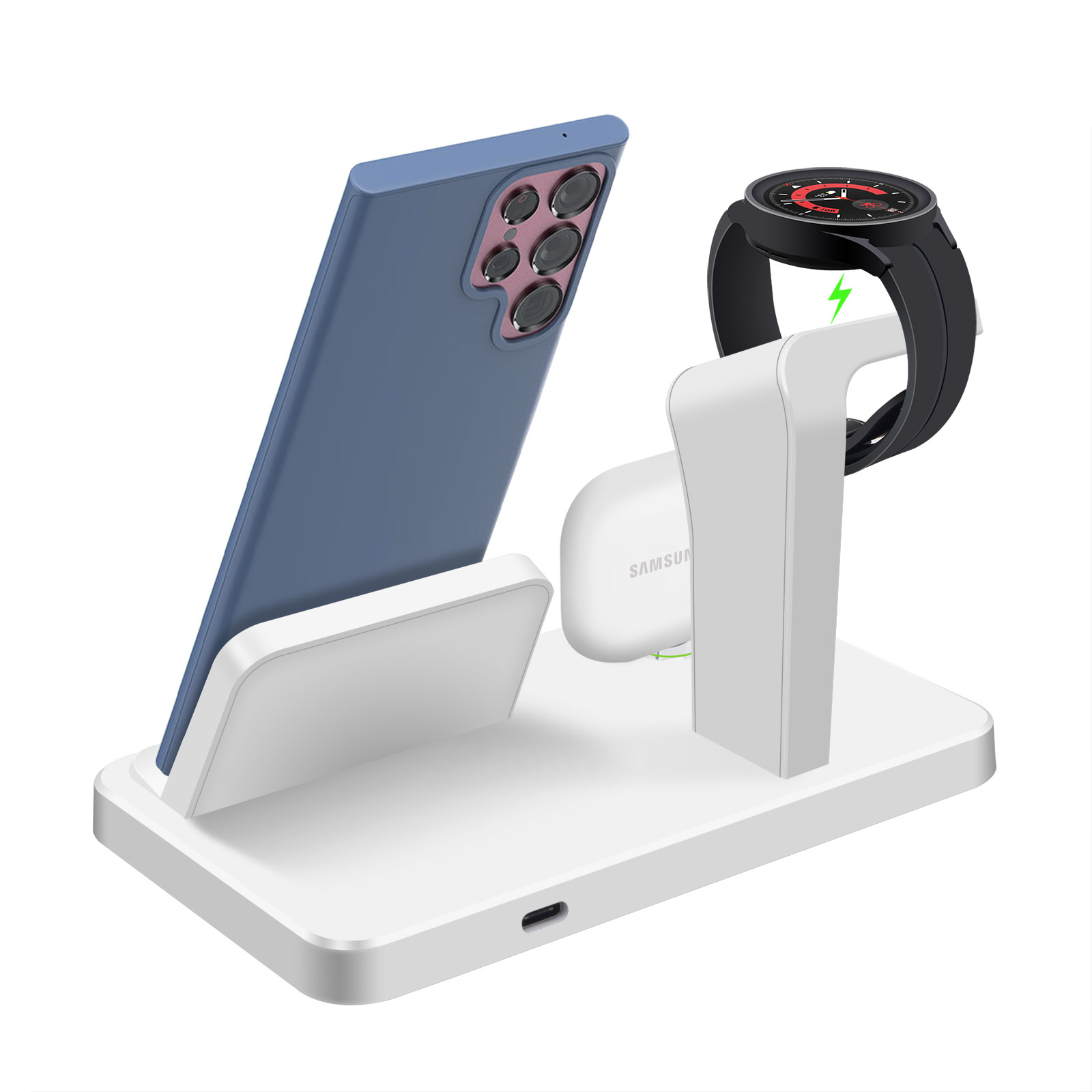 Desk 3 in 1 Type C Port Wirele - Wireless Charger Watch ulasan dan harga