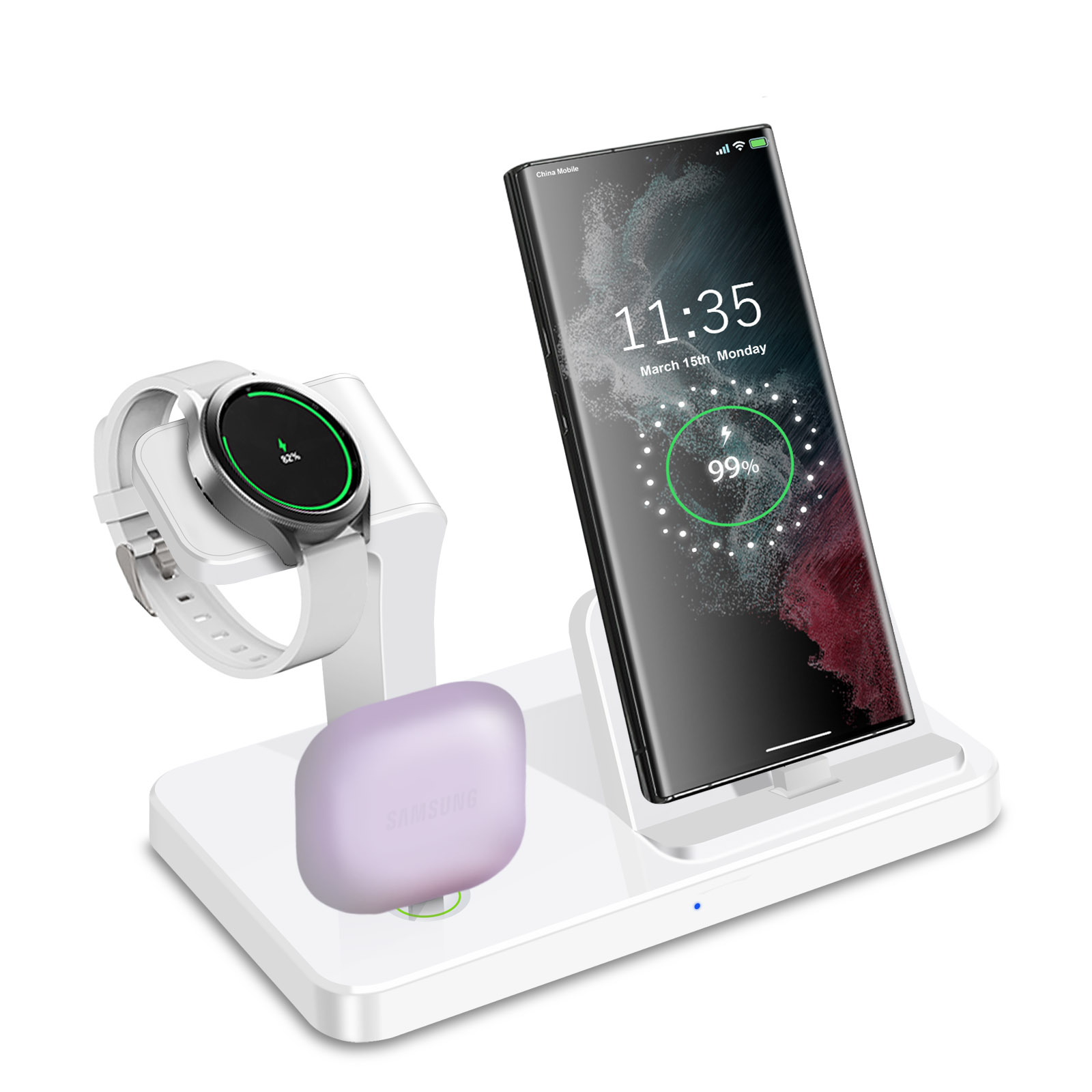 Desk 3 in 1 Type C Port Wirele - Wireless Charger Watch ulasan dan harga