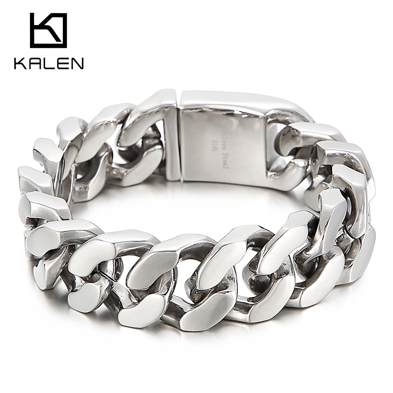 KALEN 22cm Stainless Steel Lin - Ceramic Link Bracelet ulasan dan harga
