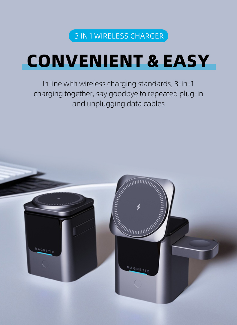 Magnetic 3 in 1 Wireless Charg - Wireless Charger Watch ulasan dan harga
