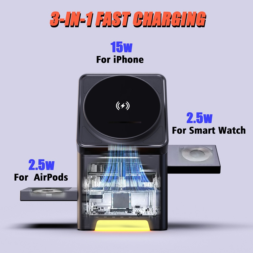3 in 1 Magnetic Wireless Charg - Wireless Charger Watch ulasan dan harga