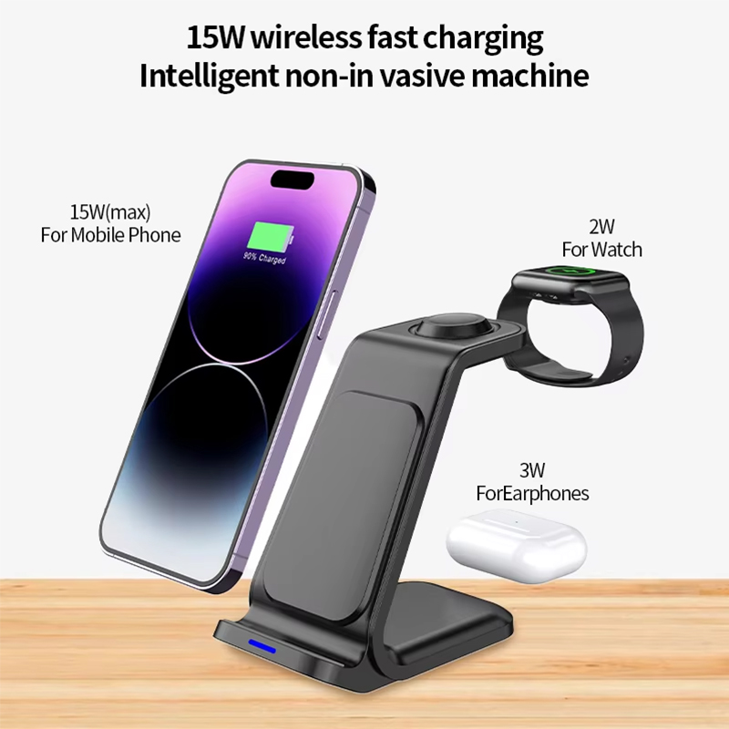 15W 3 in 1 Wireless Charger St - Wireless Charger Watch ulasan dan harga